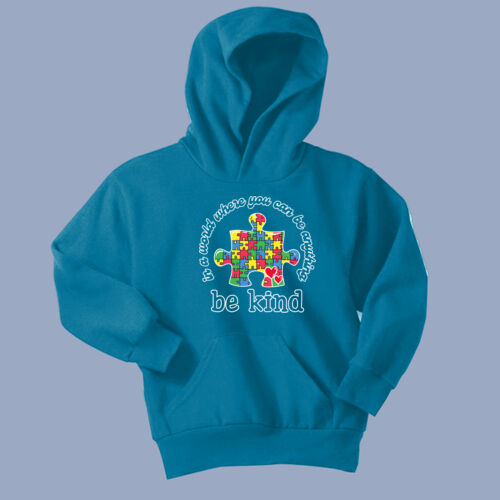 Youth - Be Kind Puzzle Piece Hoodie - Autism Awareness Thumbnail