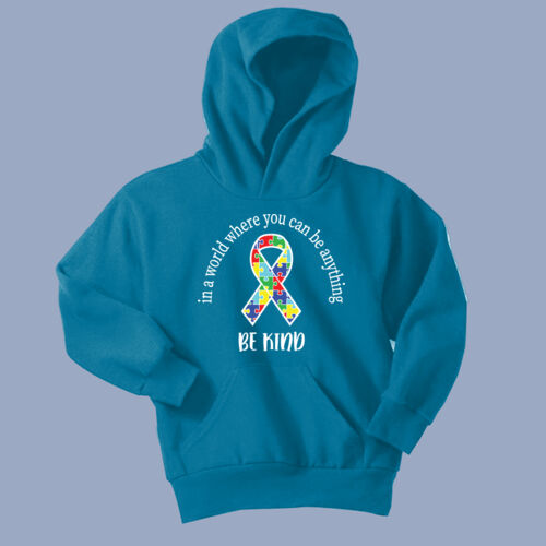 Youth - Be Kind Ribbon Hoodie - Autism Awareness Thumbnail