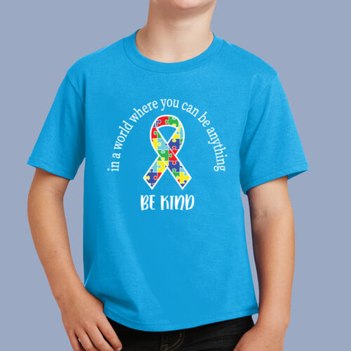 Youth - Be Kind Ribbon T-Shirt - Autism Awareness Thumbnail