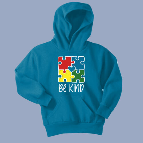 Youth - Be Kind Puzzle Hoodie - Autism Awareness Thumbnail