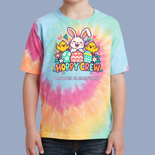 Youth Tie Dye T-Shirt - Easter - Hoppy Crew Thumbnail