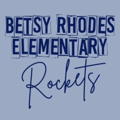 Betsy Rhodes Elementary Rockets in Cursive Dark Blue Thumbnail